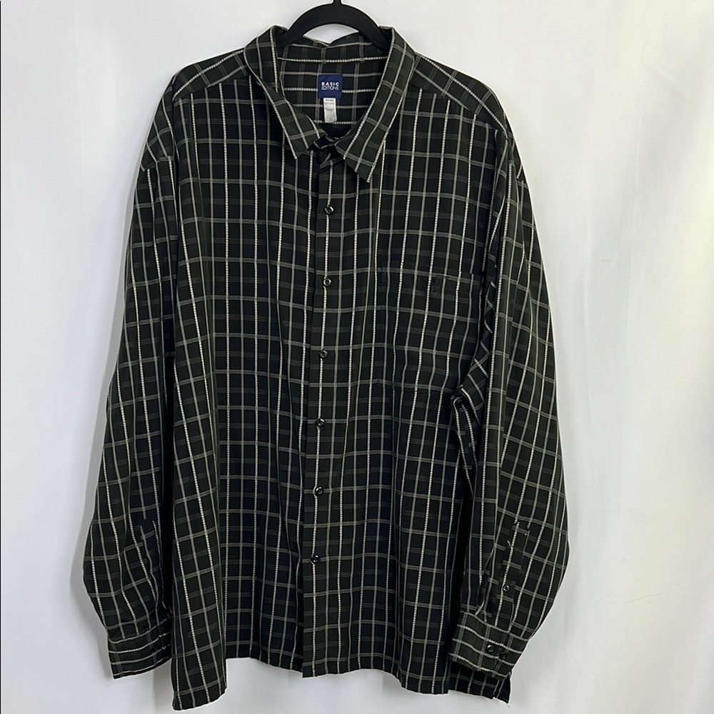 Basic edition Casual Button Down Shirt black and white contrast stripe collared
